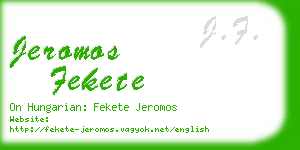 jeromos fekete business card